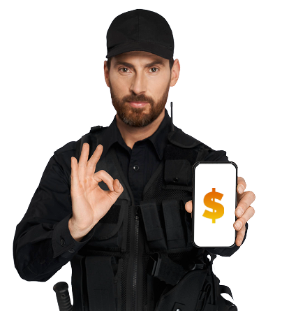 Asesor mostrando la app